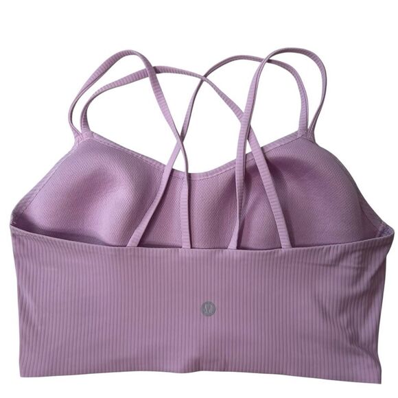 Lululemon Lavender Frost Like A Cloud Ribbed Longline Light Support Bra - Picture 3 of 10